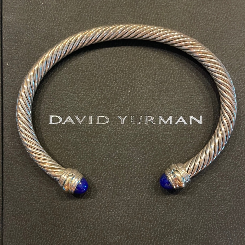 David Yurman Lapis Lazuli 5mm Cable Cuff Bangle